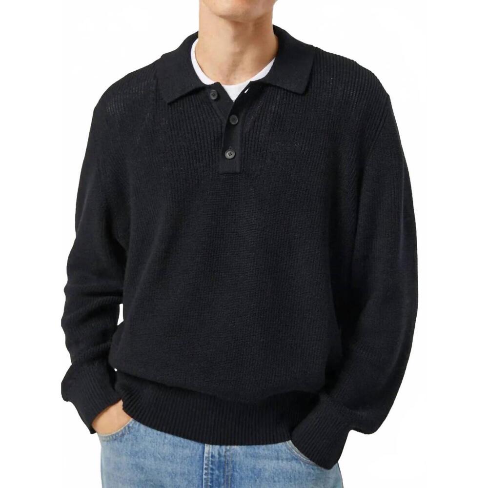 NEW CORRIDOR slouchy polo in black